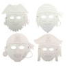 Masque pirate carte forte blanche 4 pcs