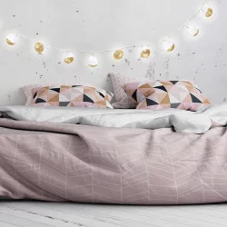 GUIRLANDE BOULE 10LED BLANC GLITTER OR 6