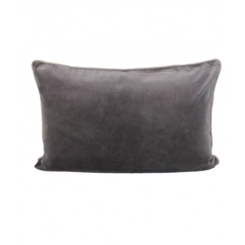 COUSSIN VELOURS JAIPUR ANTHRACITE EN LIN 40X60cm