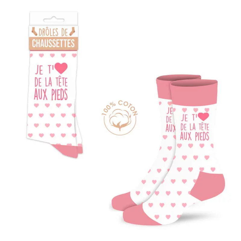 CHAUSSETTES JE T'AIME DE LA TÊTE AUX PIEDS