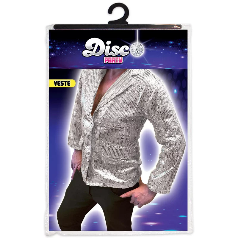 VESTE MANCHES LONGUES DISCO ARGENT VESTE MANCHES LONGUES DISCO ARGENT
