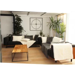 PLAID DOUCEUR 130X170 ANTHRACITE EFFET F
