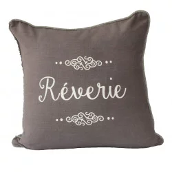 COUSSIN "RÉVERIE" ANTHRACITE EN COTON LAVÉ 40X60cm