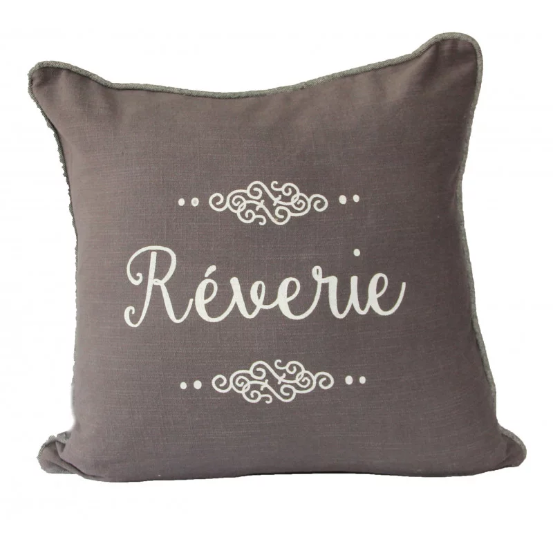 COUSSIN "RÉVERIE" ANTHRACITE EN COTON LAVÉ 40X60cm