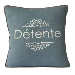 COUSSIN BLEU PIERRE "DÉTENTE" EN COTON LAVÉ 40X60cm