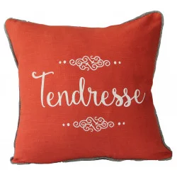 COUSSIN MOT 40X60 CUIR COTON LAVE
