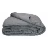COUVRE LIT PALAZZO GRIS 250X180cm + 1 TAIE 60X60cm RÉVERSIBLE EN MICROFIBRE