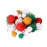MIX POMPONS MeTALLIQUES OR, ARGENT, ROU
