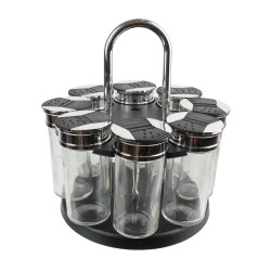 CARROUSEL ÉPICES 8 POTS COUVERCLE PLASTIQUE