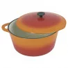 COCOTTE FONTE RONDE 9L ORANG INT BLC