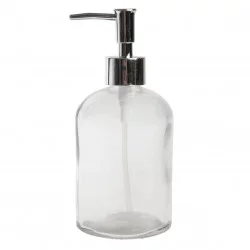 DISTRIBUTEUR DE SAVON EN VERRE TRANSPARENT D8xH18.5cm