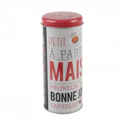 BOITE METAL RONDE 250G EMBOSSE RETRO