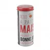 BOITE METAL RONDE 250G EMBOSSE RETRO