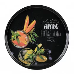 PLATEAU MELAMINE D32cm ARDOISE