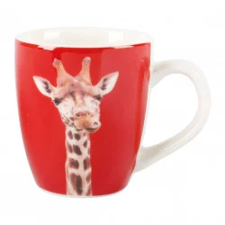 TASSE PORCELAINE 10CL GIRAFE ROUGE