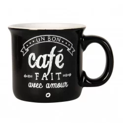TASSE GRES 22CL NOIR H7.4