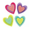 10 STICKERS EN FEUTRINE - COEUR PASTEL -