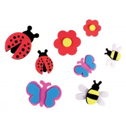 Stickers Insectes Mousse 3 à 6 cm X 18 Pcs