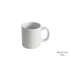 TASSE CAFÉ DROITE BLANC EN GRÈS 14CL