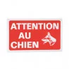 PLAQUE METAL ATTENTION AU CHIEN 33X20CM
