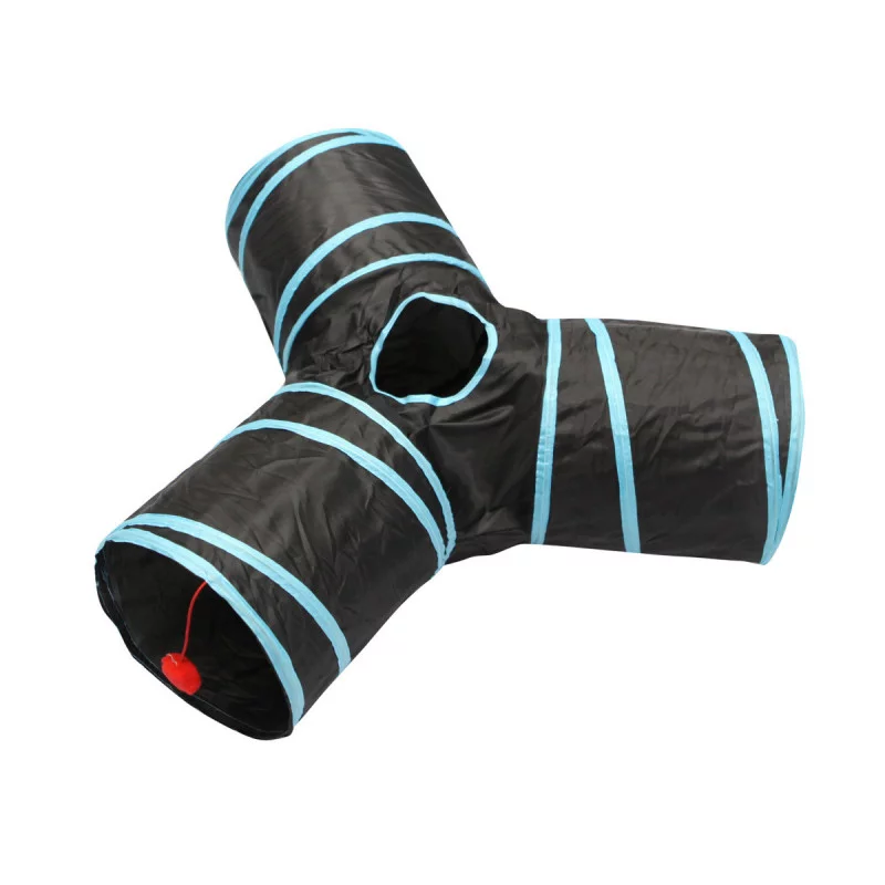 TUNNEL DE JEU POUR CHAT BLEU PLIABLE POL