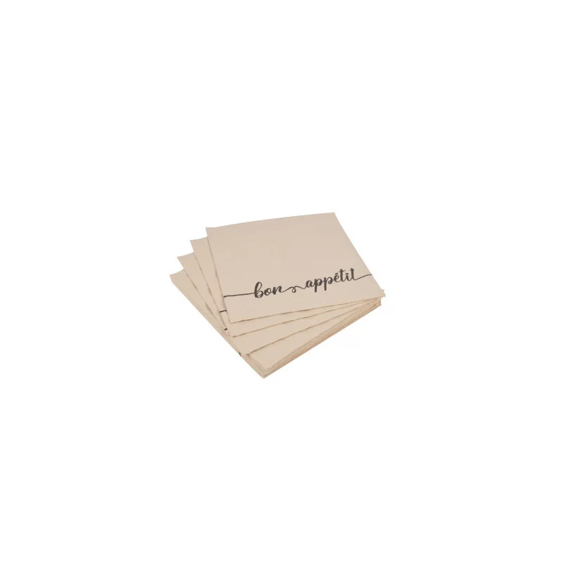 SERVIETTES KRAFT VINTAGE LUNCH BON APPET