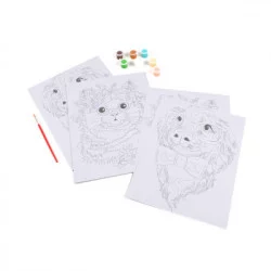 PEINTURE PAR NUMEROS 2 TABLEAUX CHIEN+CH