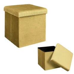 COFFRE POUF PLIABLE VELOURS COTELE GIULI