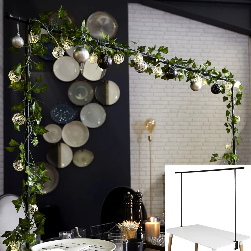 BARRE DECO DE TABLE AJUSTABLE NOIR