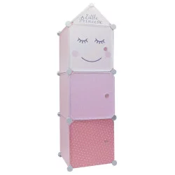 RANGEMENT ARMOIRE MODULABLE FILLE 3 CUBES 34x32x110cm