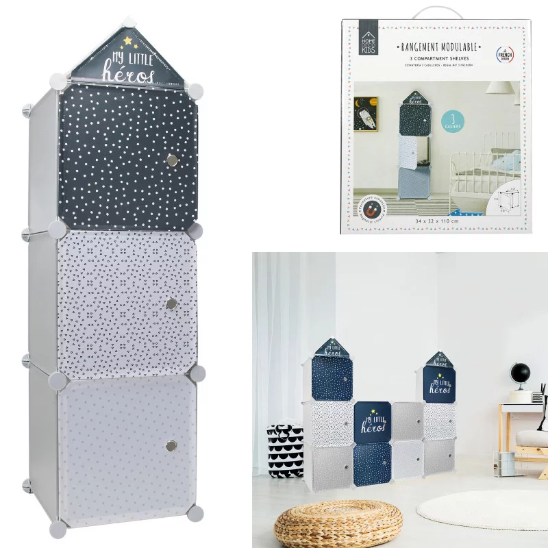 RANGEMENT ARMOIRE MODULABLE 3 CUBES GARC