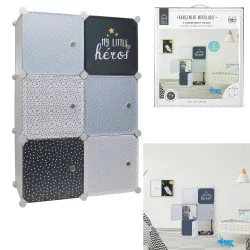 ARMOIRE DE RANGEMENT MODULABLE DE 6 CUBES GARÇON