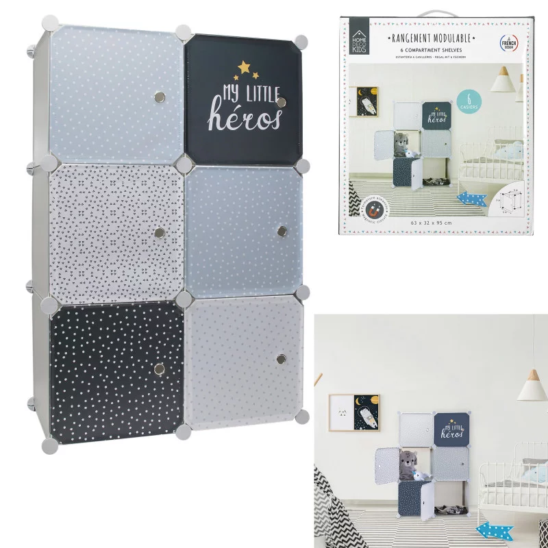 RANGEMENT ARMOIRE MODULABLE 6 CUBES GARC