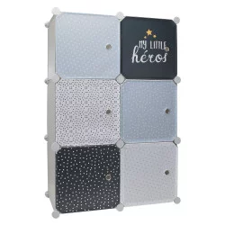RANGEMENT ARMOIRE MODULABLE 6 CUBES GARC
