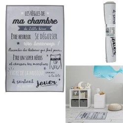 TAPIS REGLES DE LA CHAMBRE GRIS 60X90CM