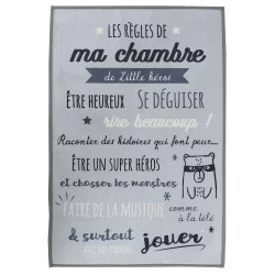 TAPIS REGLES DE LA CHAMBRE GRIS 60X90CM