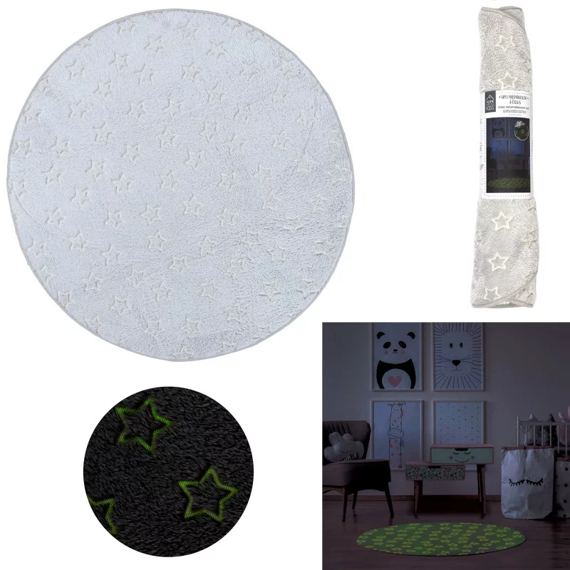 TAPIS PHOSPHORESCENT ETOILE GRIS 70CM