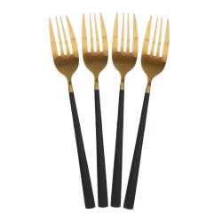 MENAGERE 16 PIECES GOLD MANCHE NOIR