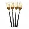 MENAGERE 16 PIECES GOLD MANCHE NOIR