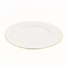 ASSIETTE DESSERT EN PORCELAINE BLANCHE FIL OR D19cm