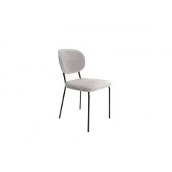 CHAISE ART DÉCO EN VELOURS GRIS SOURIS 43x56x82cm