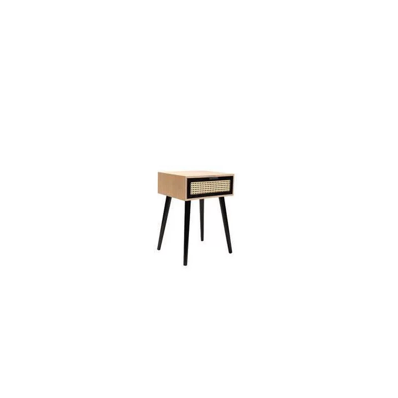 MEUBLE DE CHEVET TROPIQUE EN BOIS ET CANNAGE L40xl37xH56cm