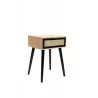 MEUBLE DE CHEVET TROPIQUE EN BOIS ET CANNAGE L40xl37xH56cm