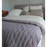 COUVRE LIT PALAZZO GRIS 250X180cm + 1 TAIE 60X60cm RÉVERSIBLE EN MICROFIBRE