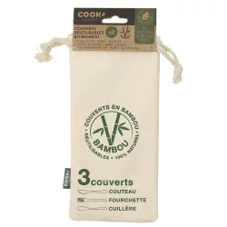 COUVERTS REUTILISABLES EN BAMBOU AVEC PO
