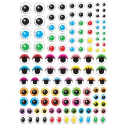 Gommettes yeux couleurs - 240 piÃ¨ces