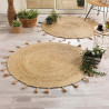 TAPIS SANDA OR D120 CM JUTE UNI+LUREX+PO