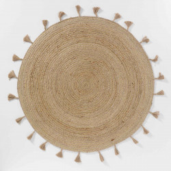 TAPIS SANDA OR D120 CM JUTE UNI+LUREX+PO