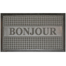 TAPIS D'ENTREE BONJOUR GRIS 45 x 75 CM