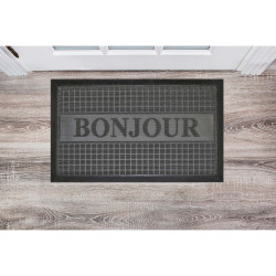 TAPIS D'ENTREE BONJOUR GRIS 45 x 75 CM